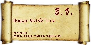 Bogya Valéria névjegykártya